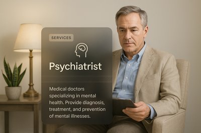 Professional Psychiatrist Illustration for Mental Health Services