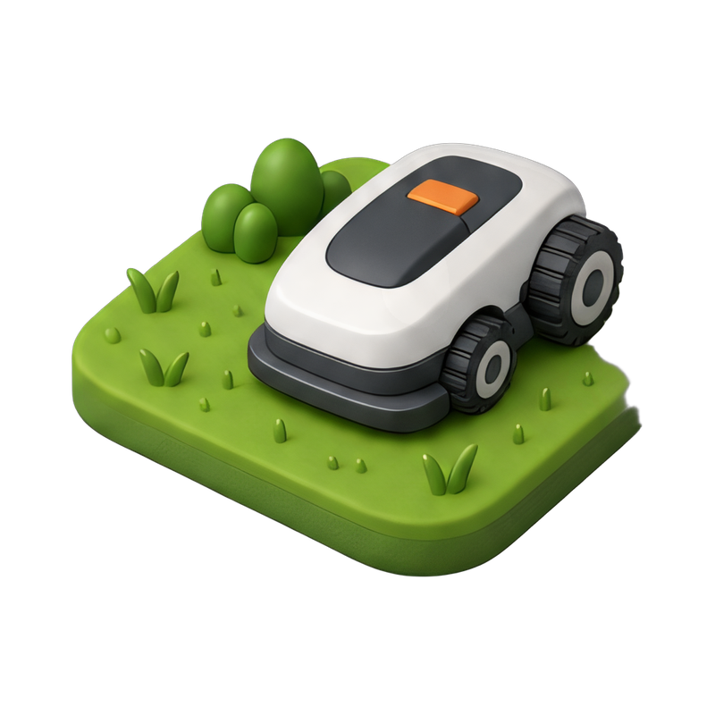 robotic lawn mower in action