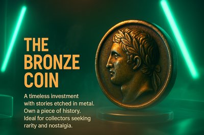 Realistic Neon Bronze Coin Carousel Design for Collectors