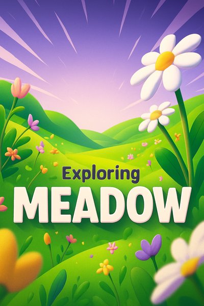 Vibrant Meadow Scene with Dynamic Elements