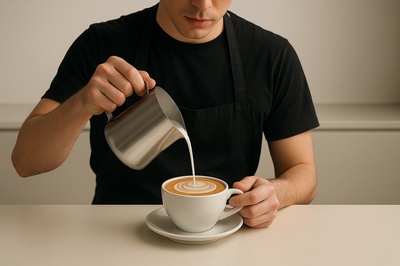 Modern Barista Preparing Stylish Cappuccino