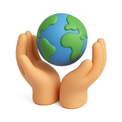 Illustration of Hands Cradling a Globe