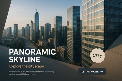 Modern Urban Landscape with Panoramic Skyline