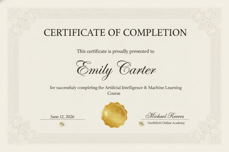 Elegant certificate of completion design