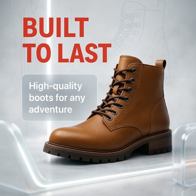Stylish Boot Advertisement with Modern Design