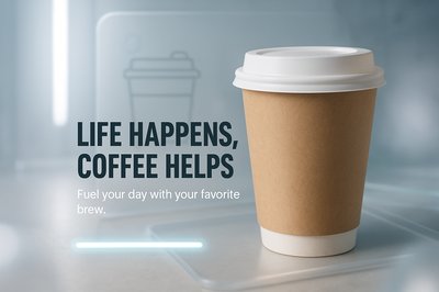Coffee Promotion Image Featuring Takeaway Cup