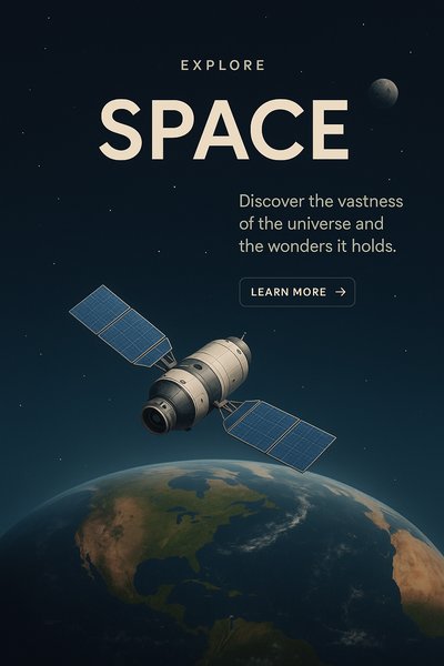 Stunning 3D Scene of Space Exploration with Earth View