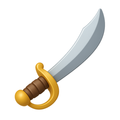 3D Sword Icon with Detailed Design and Colors