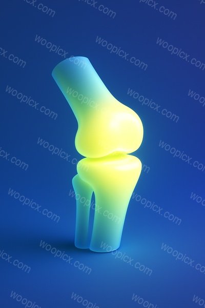 Realistic 3D Knee Icon in Soft Glow
