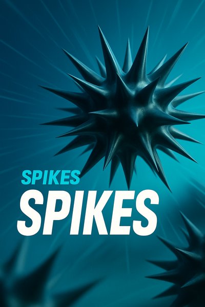 Dynamic Spikes Illustration with Bold Typography