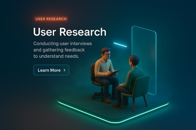 Neon Scene Featuring User Research Interaction