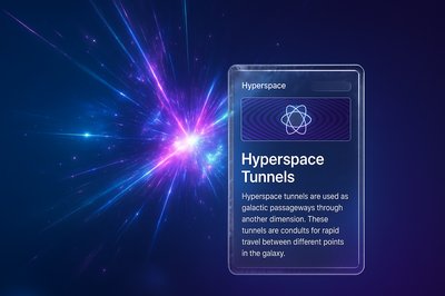 3D Hyperspace Tunnel with Cosmic Explosion and Info Block
