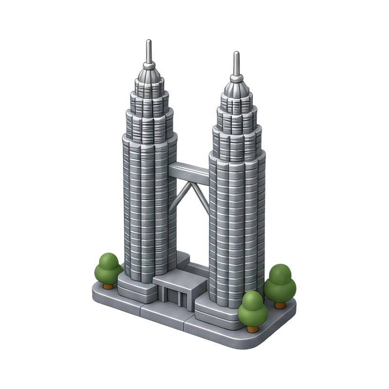detailed model of twin towers