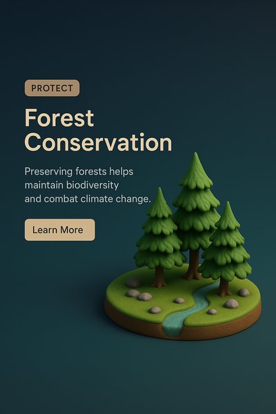 3D Scene Depicting Forest Conservation with Realistic Elements