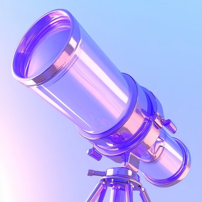 Stylized Telescope with Vibrant Colors