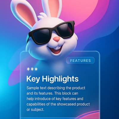 Cool Bunny in Sunglasses on Colorful Background
