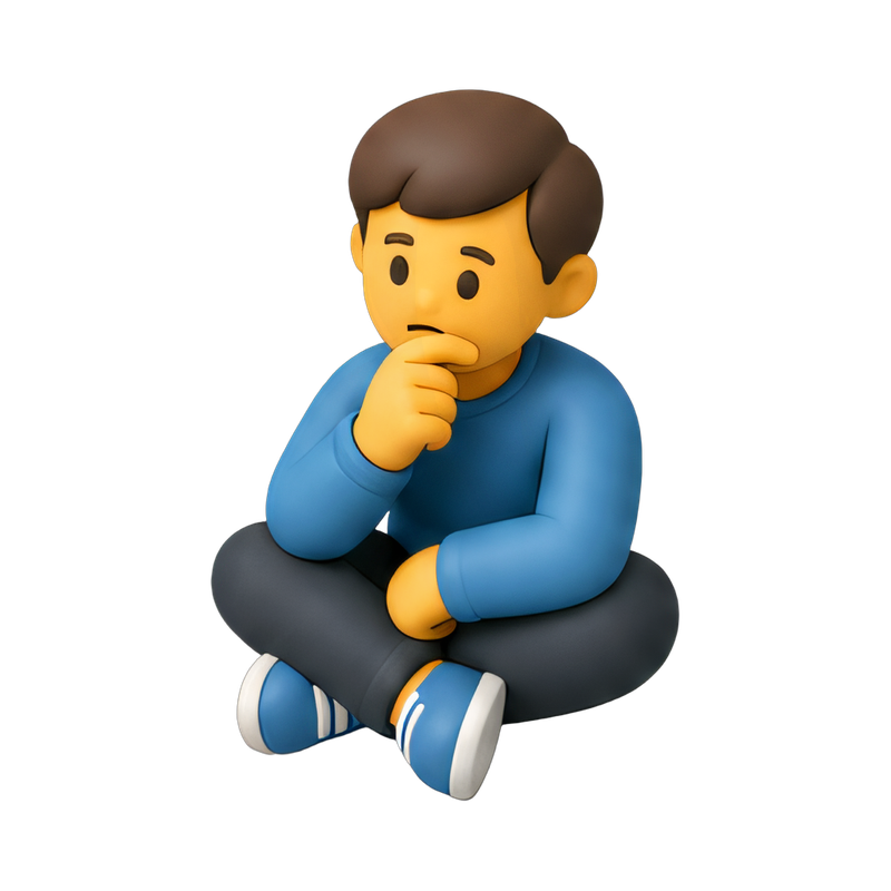 contemplative figure sitting cross-legged