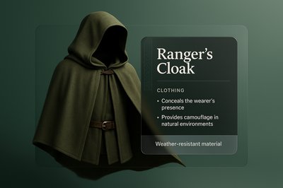 3D Ranger's Cloak Illustration with Modern Design Elements