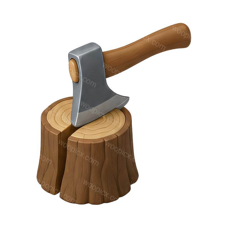 wood splitting with an axe