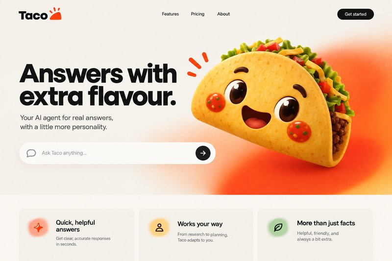 AI agent landing page design