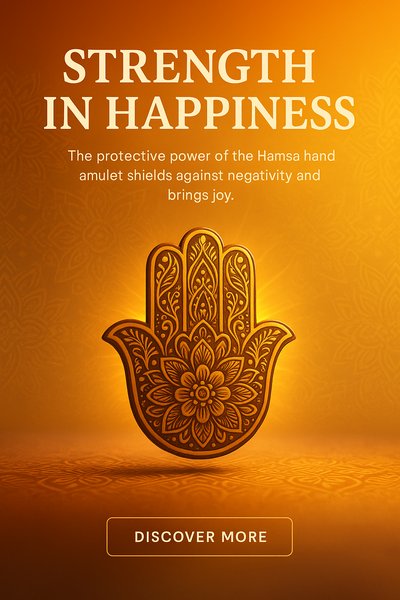 Artistic representation of Hamsa hand promoting happiness and protection