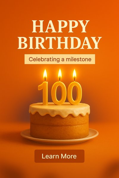 Milestone Birthday Celebration Cake with Candles