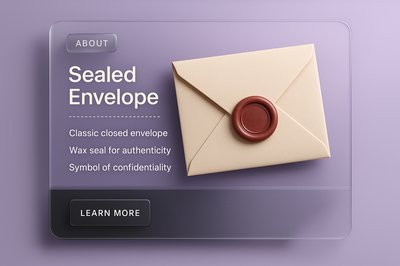 3D Illustration of a Sealed Envelope with Modern Design Elements