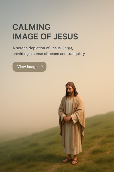 Calming 3D Image of Jesus Christ in Serene Landscape