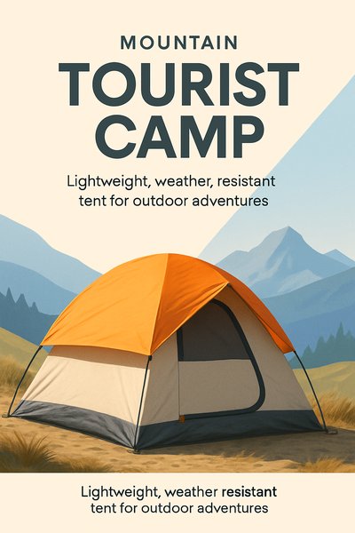 Mountain Tourist Camp Tent Advertisement