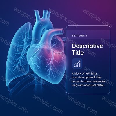 3D X-ray Illustration of Human Heart and Lungs