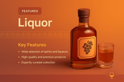 Landing Page Design for Liquor Featuring Key Attributes