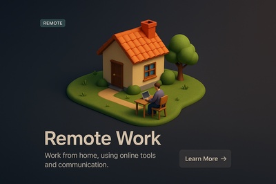 Realistic 3D Scene of Remote Work Setup