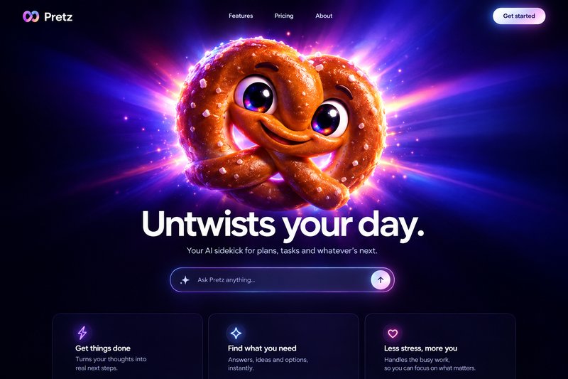 AI agent landing page design