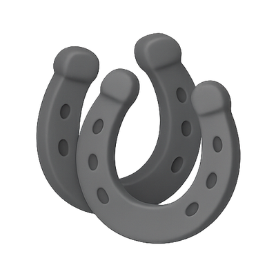 Stylized Illustration of Horseshoes in Gray Color