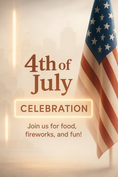 Fourth of July Celebration Promotional Graphic