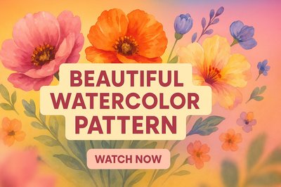 Vibrant Watercolor Floral Pattern with Call to Action