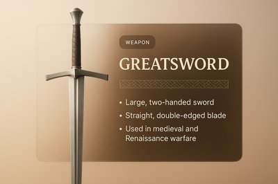 Stylish 3D Greatsword Illustration with Modern Design Elements