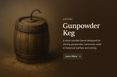 Realistic Gunpowder Keg Illustration for Historical Context