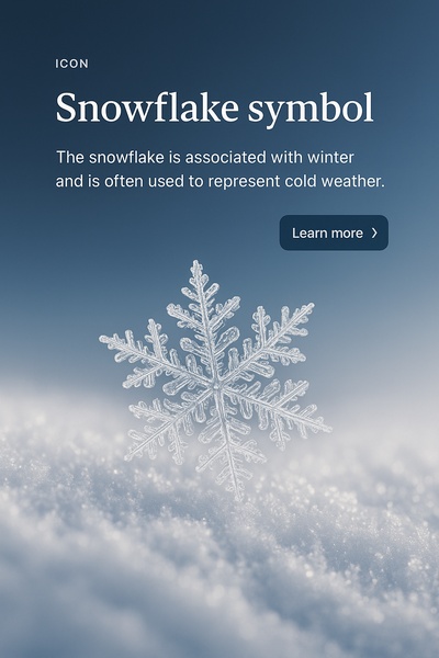 Stylish Snowflake Icon Representation for Winter Themes