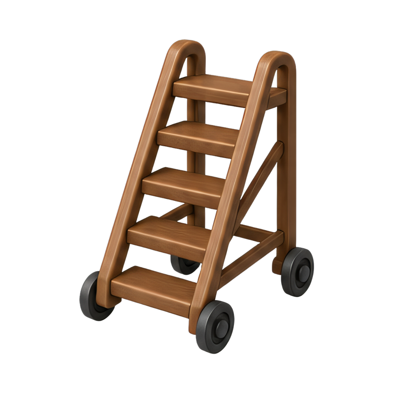 rolling library ladder in action