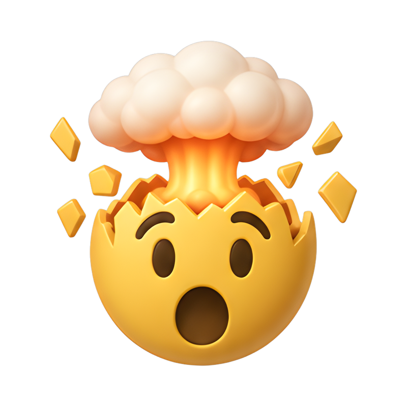 whimsical smiley with mushroom cloud