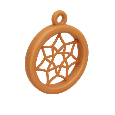 Stylish 3D Spider Web Icon in Terracotta Color