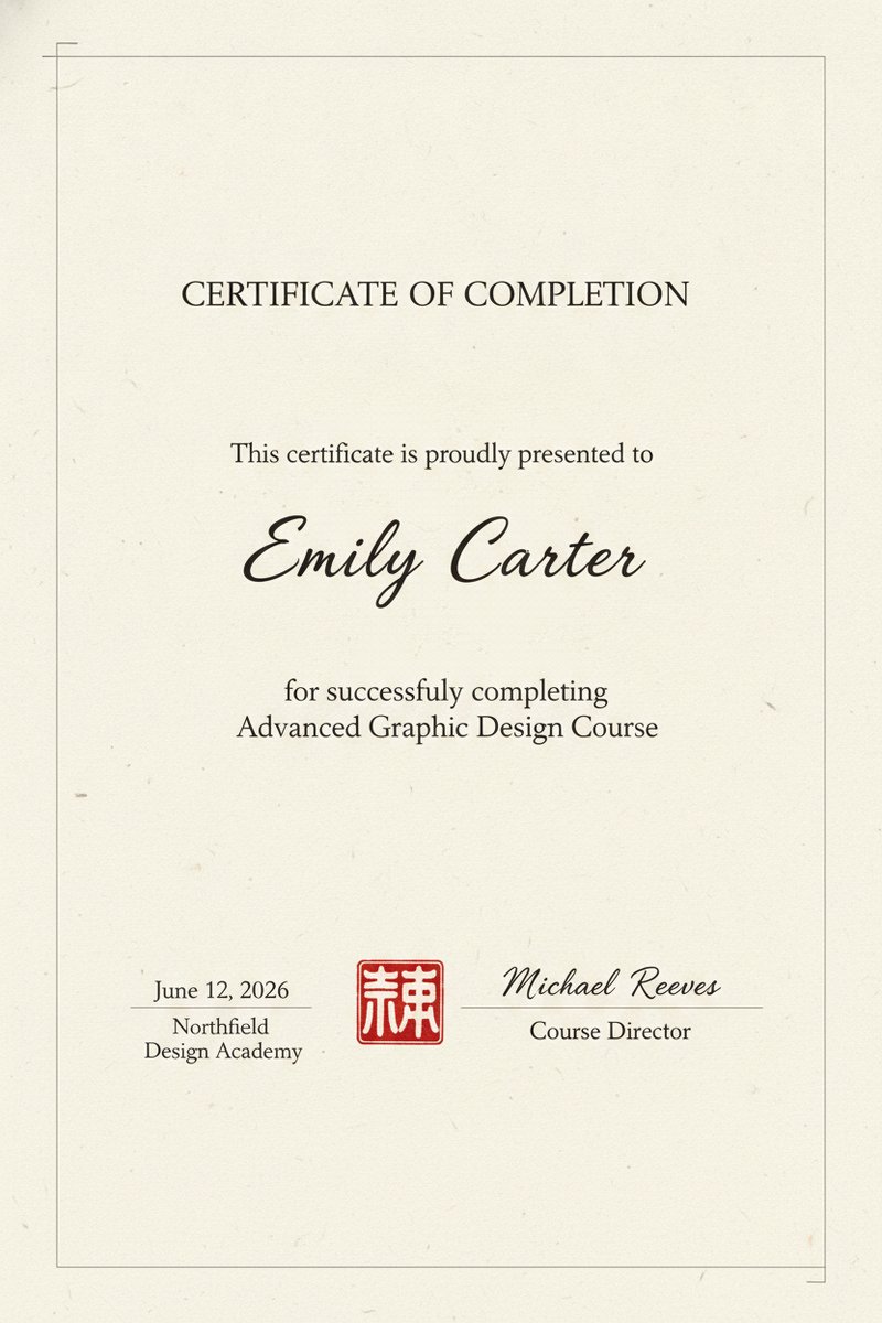 Elegant Japanese Zen Certificate Design