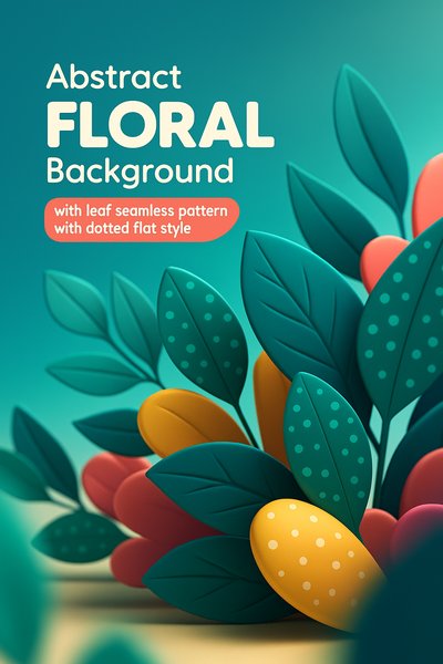 Dynamic Abstract Floral Background with Leaf Pattern