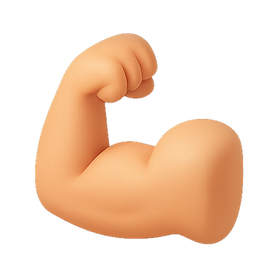 Stylized Cartoon Arm Flexing Muscles