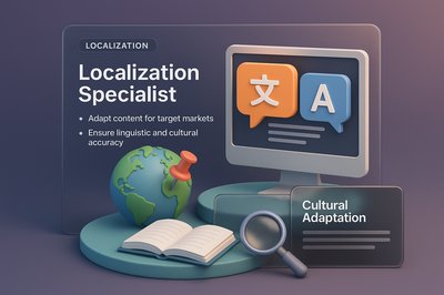 3D Web Design Blocks Featuring Localization Specialist