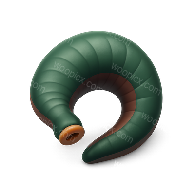 3D Leech Icon in Isometric View with Transparent Background