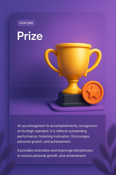 3D Illustration of a Prize Trophy with Descriptive Features