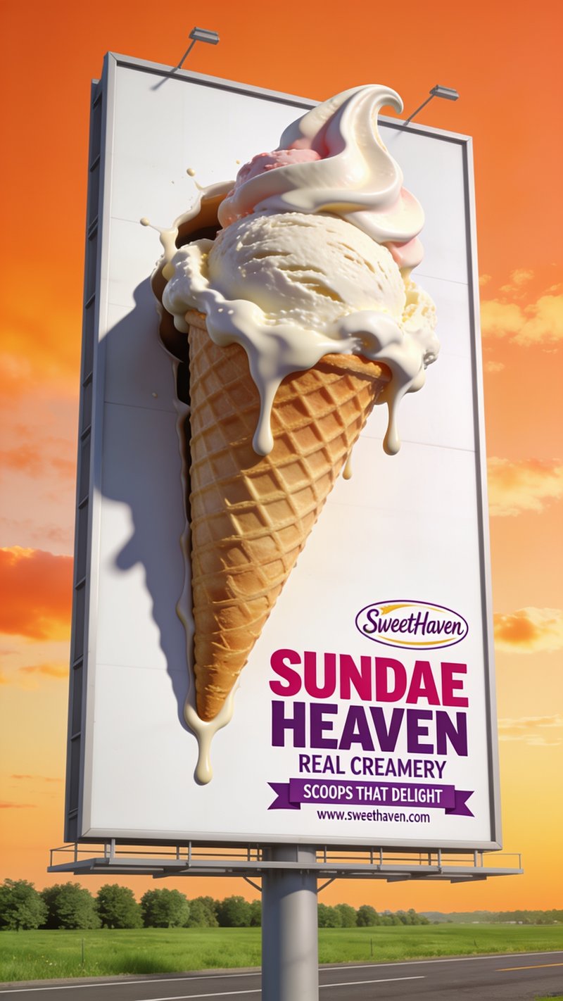 Sundae Heaven Ice Cream Billboard