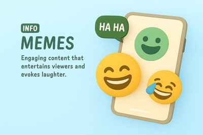 Digital Illustration of Memes with Emoji Expressions
